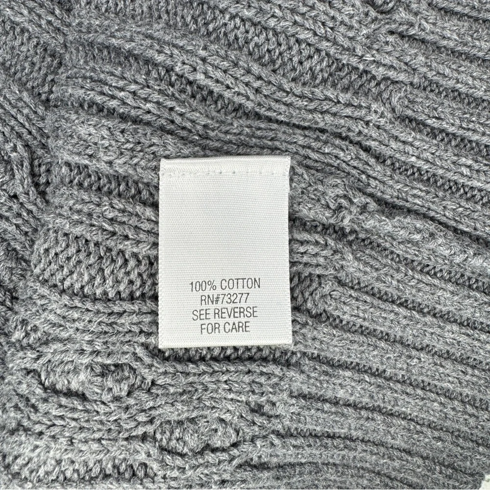 Croft & Barrow Womens Charcoal V-Neck Sweater thick cable knit
